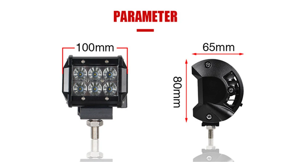 1 шт. 4 дюйма 18 Вт 6 светодиодный водонепроницаемый IP67 рабочий светильник светодиодный точечные прожекторы световые для 4x4 грузовиков внедорожных транспортных средств светодиодный светильник бар