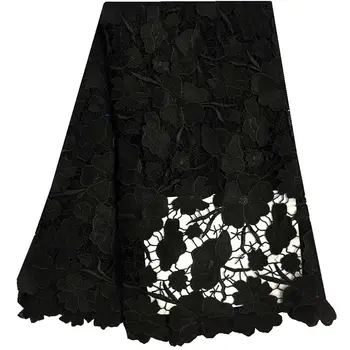 

African Lace fabric Hot Sell Mesh 2016 New Arrival Plain Black Color african cord Lace.Guipure lace Fabrics High Quality F10173