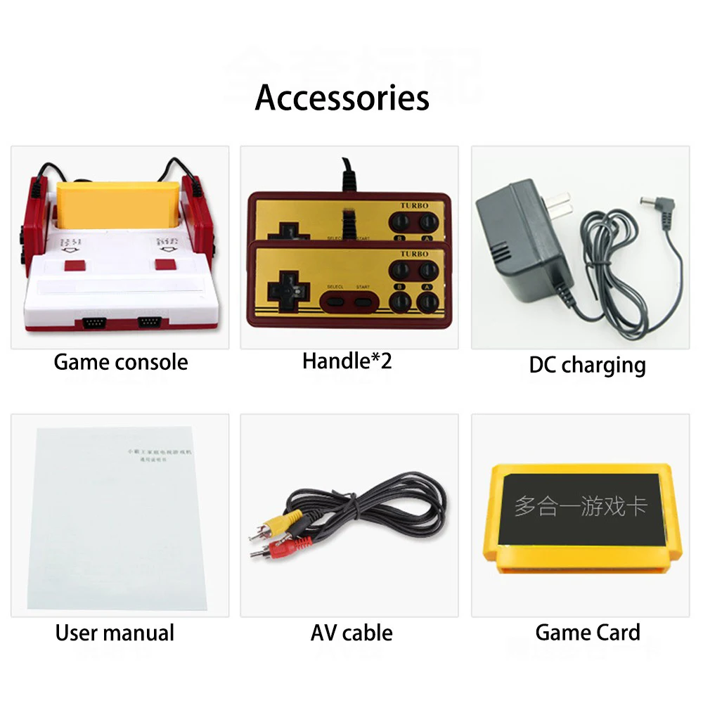 Best good Classical TV handheld game console 8bit TV game 80 yesrs after family game box fc console with game card 400 game 