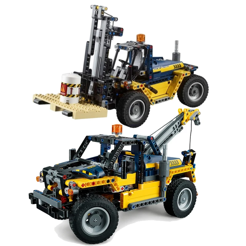 

Hot New 2 in 1 Technic Series Forklift Truck Compatible Legoing Technic Car Set Building Blocks Bricks Toys Christmas Gifts