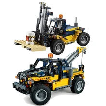 Hot New 2 in 1 Technic Series Forklift Truck Compatible Legoing Technic Car Set Building Blocks Bricks Toys Christmas Gifts legoing technic series 42069 2050pcs ultimate extreme adventure car toys for children gift 20057 building blocks set