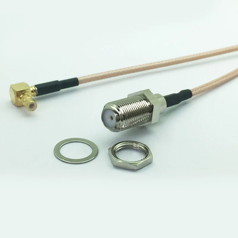 2pcslot F Female Jack to SMB Male Right Angle RG316 Pigtail Cable Extension Cable 15CM 6 Jumper Cord (3)