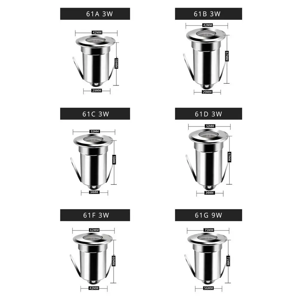 4 шт. IP68 3W Светодиодный прожектор 12 V/24VDC открытый бассейн, фонтан подземные встраиваемые точечные лампы отверстие-cut 31/36/44 мм
