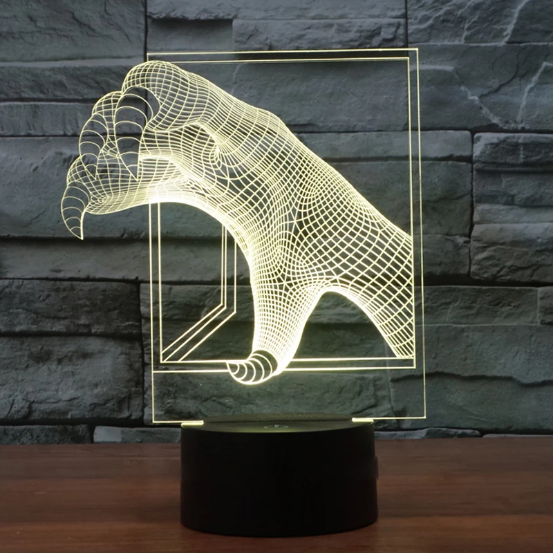Из светодиодов 3D сенсорный свет лампы для дракона ClawModel USB зарядка атмосфера