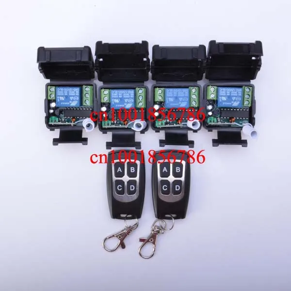 

12V 1ch wireless remote control switch system 2 transmitter & 4 receiver(switch) relay smart house z-wave