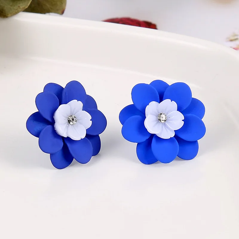 

Shiny Side New Fashion Brand Jewelry Flower and daisies with crystal earrings personality colourful earrings stylish for woman