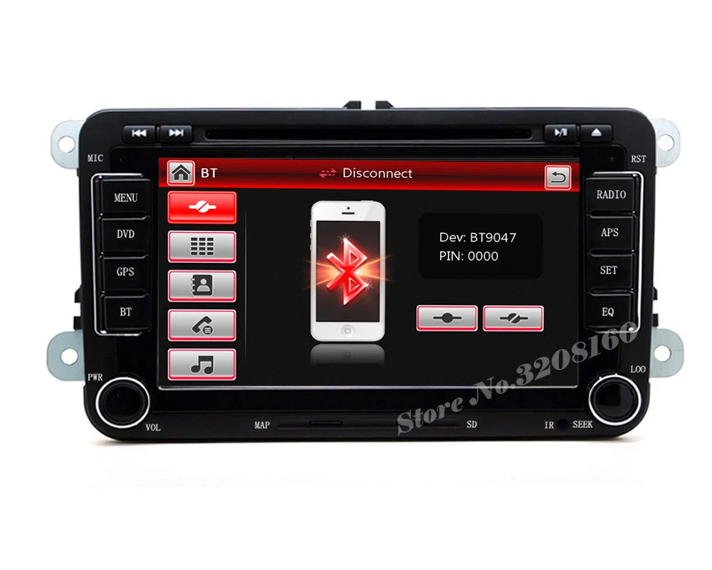 Perfect rns510 2din 7" Car DVD Player for VW JETTA PASSAT/B6/CC GOLF 5/6 POLO Touran Tiguan Caddy SEAT with Radio BT swc GPS free map 4