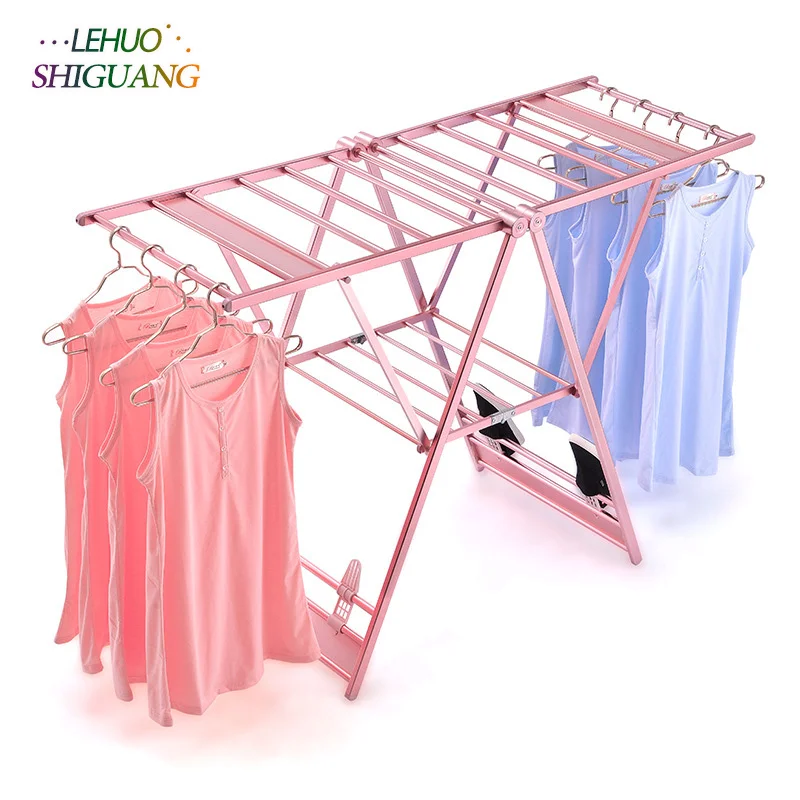 

Stainless steel drying racks balcony Folding telescopic racks drying home living room bedroom hangers Coat rack Clothes rod