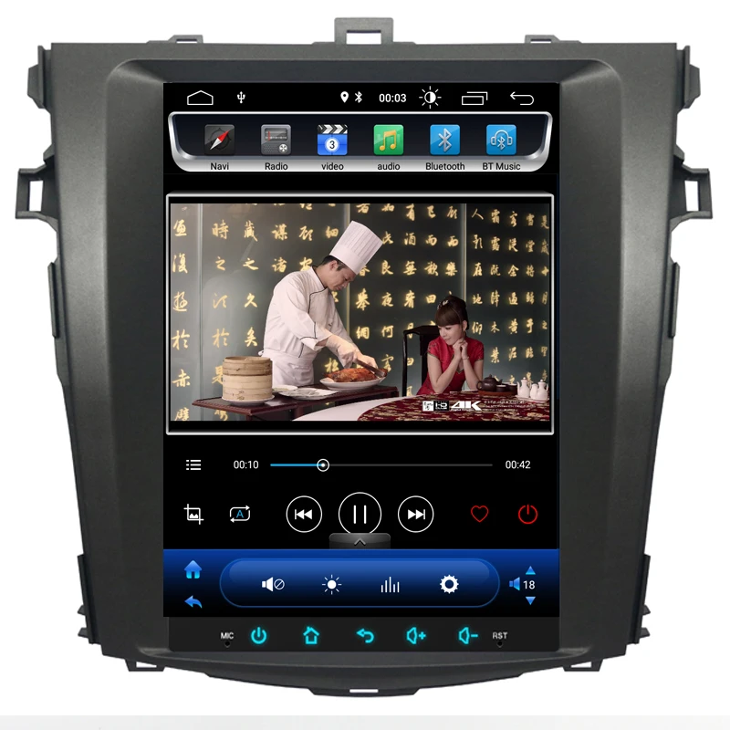 Perfect New come! Android 8.1 vertical screen Car Multimedia tesla GPS NAVIGATION Radio player for toyota corolla 2008-2013 Auto AC only 5