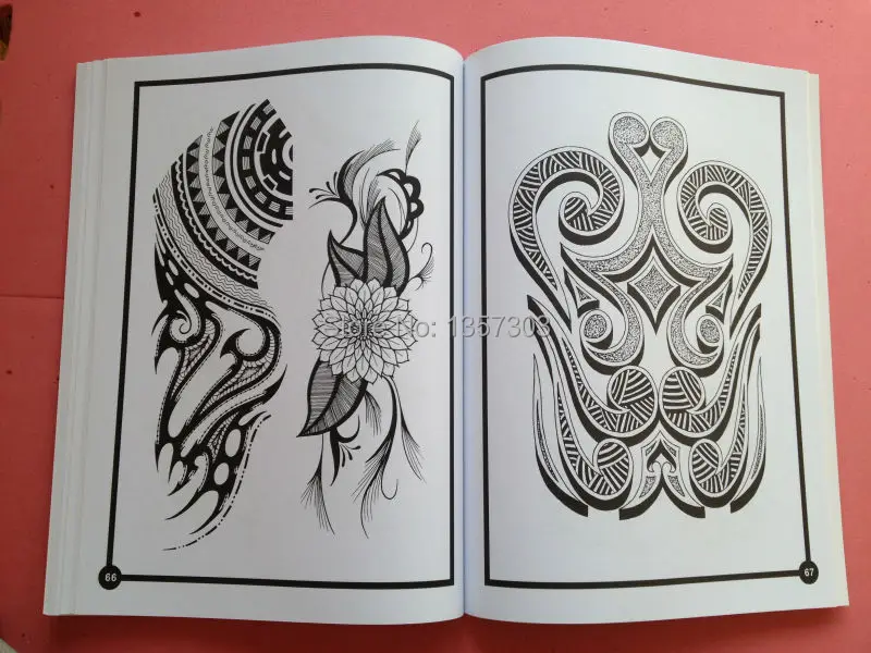Новые таинственные символы Фэнтези тотемный дракон феникс Татуировка Flsh Книга Эскиз