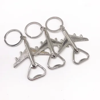 

12pcs Airplane Beer Bottle Opener Keychain Personalized Engraved Keychain Wedding Return Gift for Guests Promotional Gift