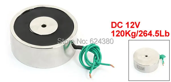 

DC 12V Sucking Sucked Disc Solenoid Lift Holding Electric Lifting Magnet Electromagnet 100mm x 40mm 100*40mm 120Kg 1200N 264.5Lb