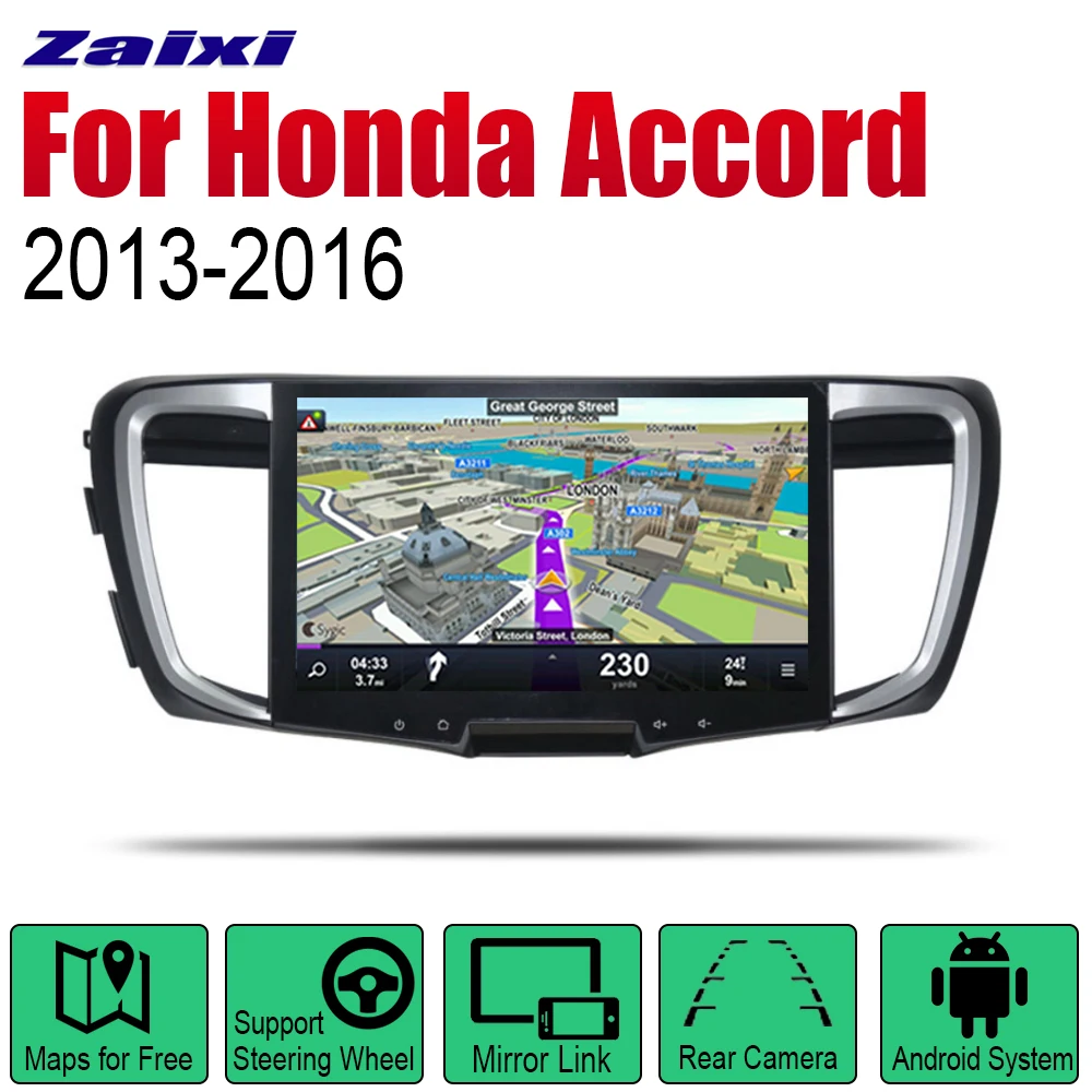 

Android 2 Din Auto Radio For Honda Accord 2013~2016 Car Multimedia Player GPS Navigation System Radio Stereo