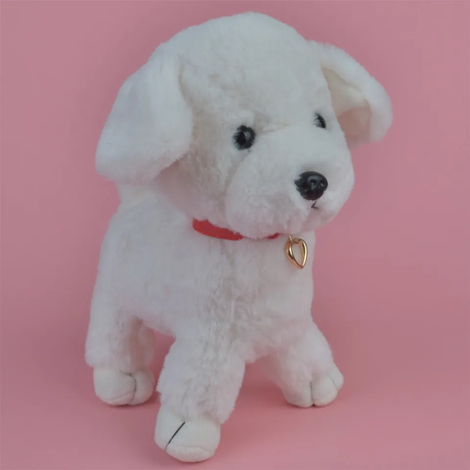 white stuffed dog