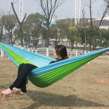 

Camping Hammock Portable Parachute Cloth 2 Person Garden Hanging Chair Sleeping Travel Outdoor Swing Hammock Chair