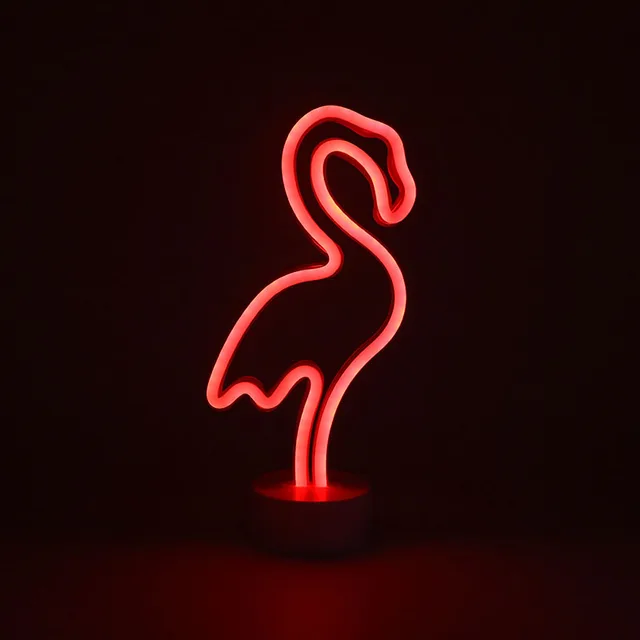 2018 New Red Lighting Flamingo Neon Decoration Table Lamp Romantic Led Lighting Interior Bedroom Festival Club Wedding Zq Nh310