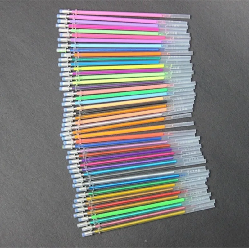 

48Colors/Set Flash Ballpint Gel Pen Highlight Refill Color Full Shinning Refill Painting Pen Drawing Color Pen