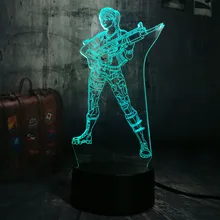 Jogos de computador Battle Royale TPS Caráter Alterar Cor LED Night Light Desk Lamp 7 Meninos Brinquedo do Miúdo Home Decor Luz presente de natal(China)
