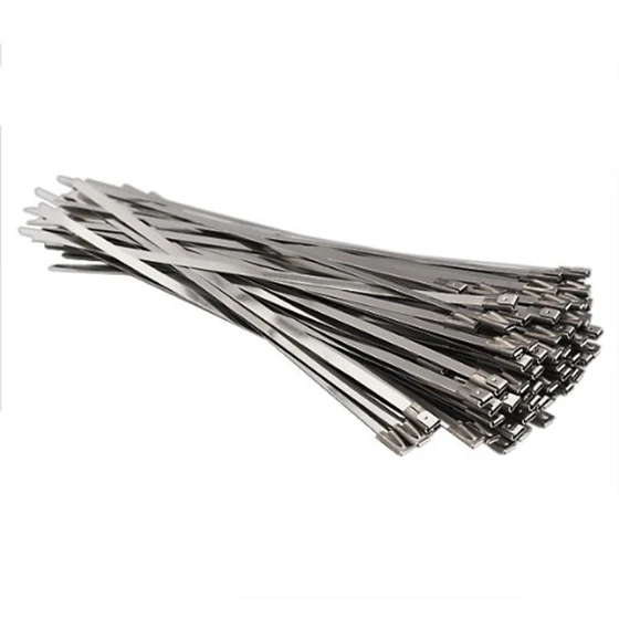 

100pcs Stainless Steel Locking Cable Zip Ties Silver (4.6x300mm)