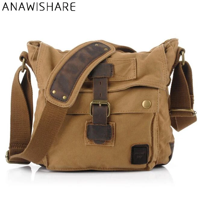 

ANAWISHARE Vintage Men Messenger Bags Canvas Small Crossbody Bags For Women Messenger Bags High Quality Men Bags Bolsa Feminina