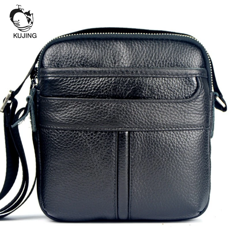 Luxury Leather Messenger Bag Men Literacy Basics