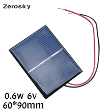 

Zerosky Portable Mini 6V 0.6W Solar Panel Power Poly Module DIY Small Cell Charger Solar 60*90MM For Toy Emergency Charging