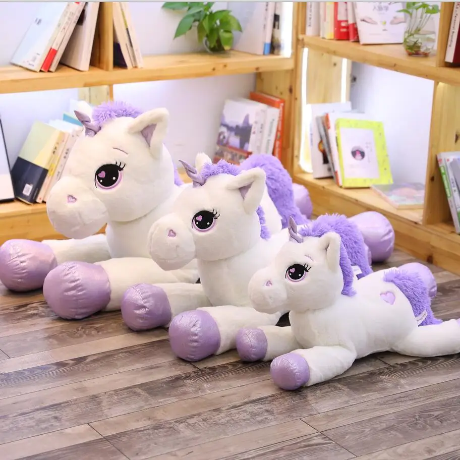 Large Size Cute Unicorn Plush Toys Pink White Horse Soft Doll Stuffed Animal Big Size Toys for Children Birthday Gift