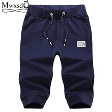 Марка mwxsd мужские летние повседневные jogger х/б мужские шорты с эластичной талией мужские шорты до колена