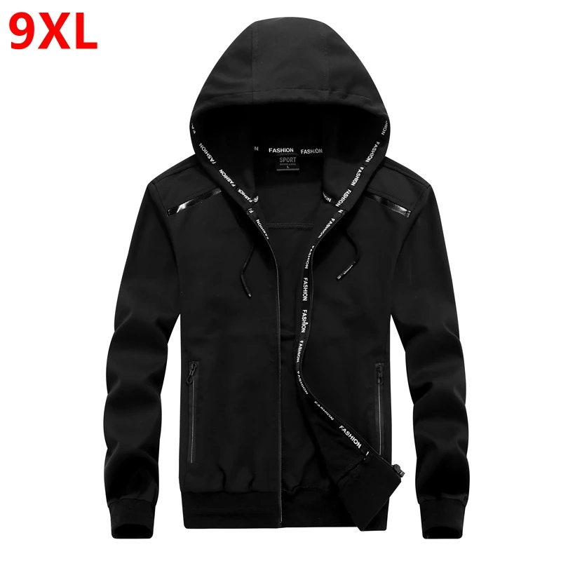 

Big size 9XL 8XL men's hooded cardigan cotton zipper tide oversize students coat 2019 Fleece Thermal Flannel Sportsweater
