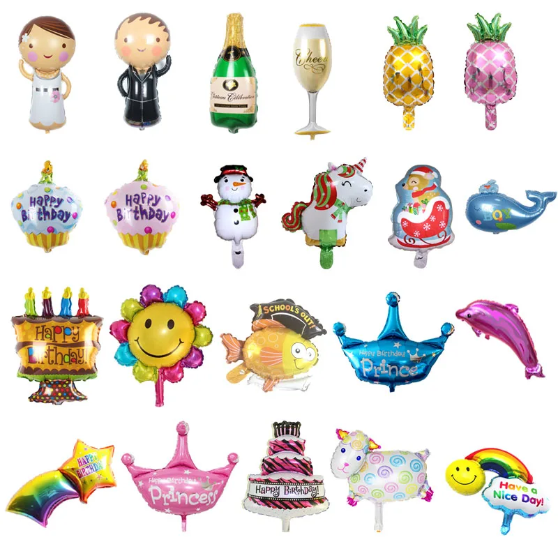 

Mini Cartoon Foil Balloons Inflatable Toys Air Balloon Birthday party decorations kids baby shower Wedding Globos Christmas Deco