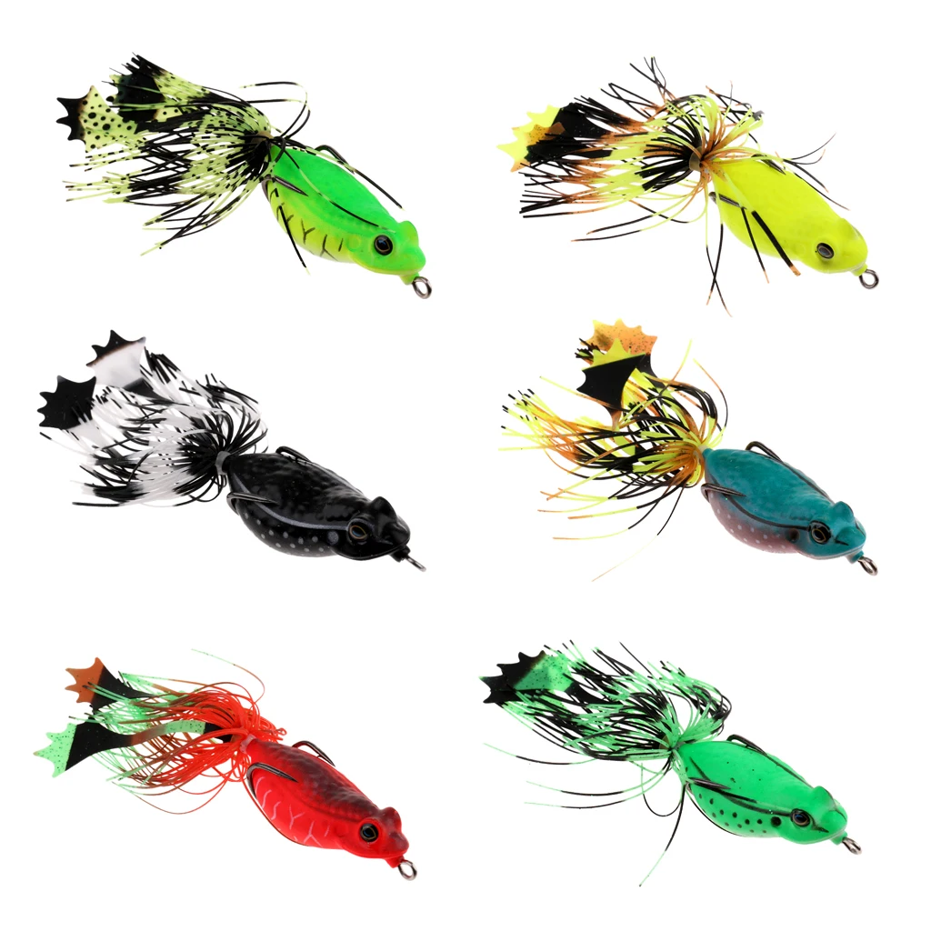3D Frog Soft Fishing Lure Bait Floating Crankbaits Bass Pike Perch Catfish Snakehead Topwater Hollow Body Artificial Lures