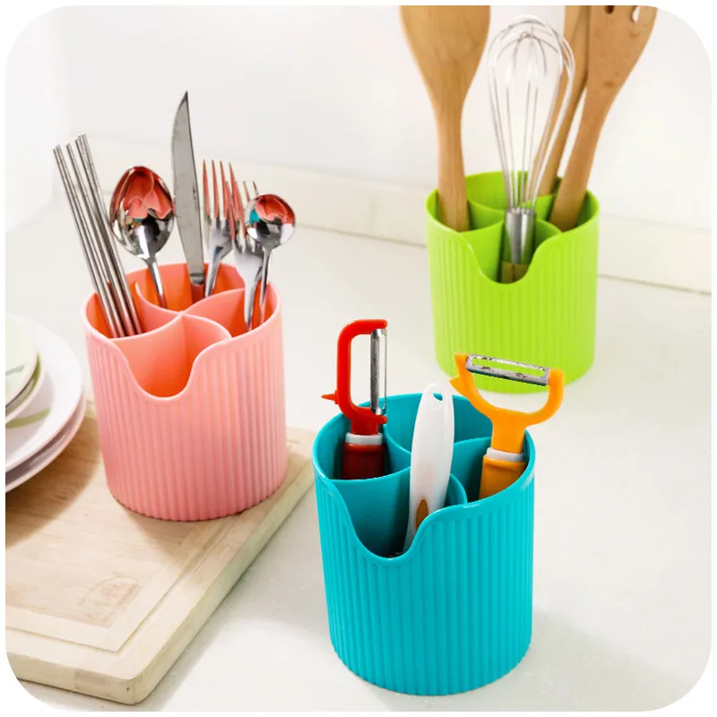 

1 pc Drain Versatile Chopsticks Box Household Kitchen Utensils Cutlery Plastic Storage Cylinder