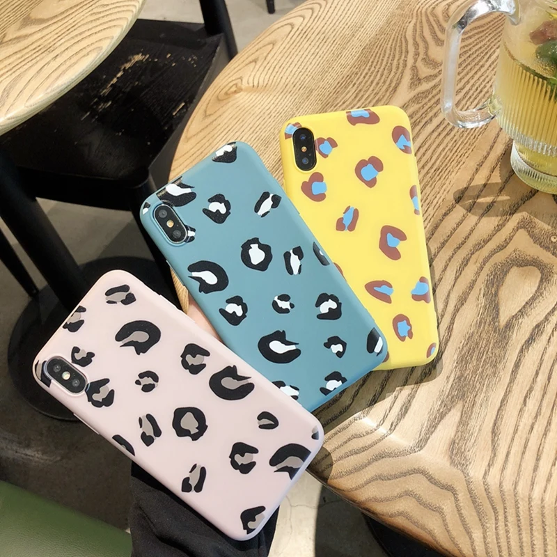 

Cartoon Case For iphone 7 plus Silicona Soft TPU Luxury Love Heart Leopard Matte Cover For iphone 6s 6 7 8 plus x xs max xr