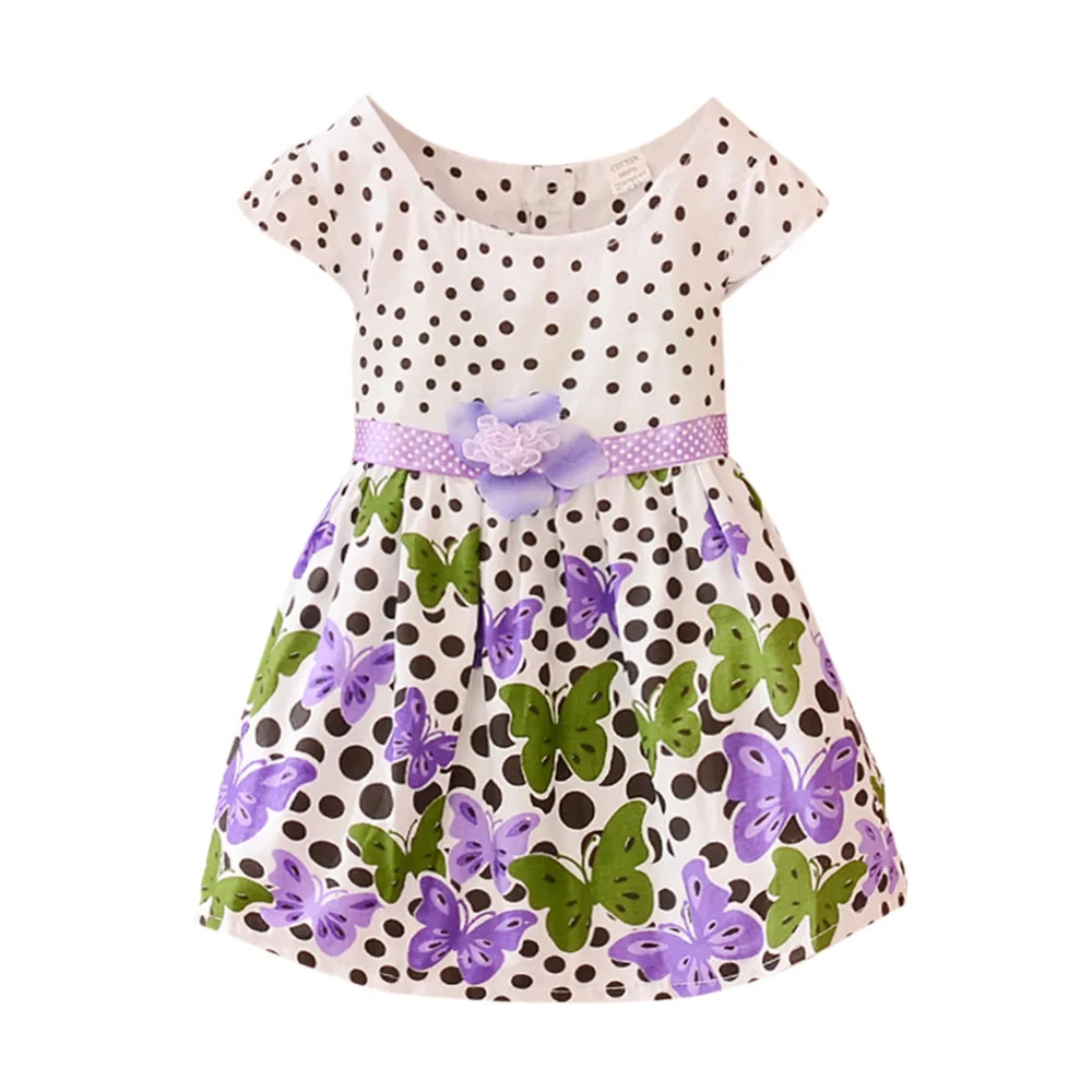 2 4Y Lovely Baby Girls Kids Princess Summer Dresses Polka Dots