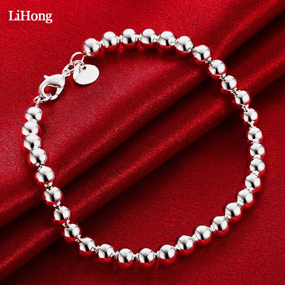 

Best Selling Classic Elegant Silver Color Bead Bracelet For Women Beautiful Wedding Jewelry Birthday Anniversary Gift