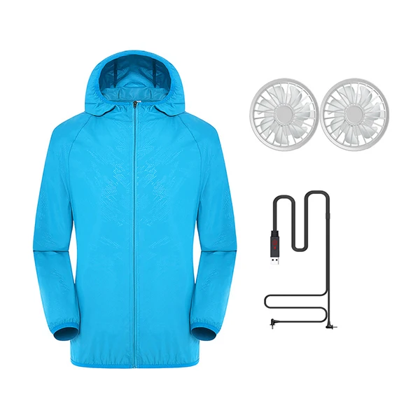 ZYNNEVA Men Women Fan Cooling Jacket Summer Air Conditioning Suit Outdoor Sun Protection Coat USB Smart Charging Clothes GK3115 | Спорт и