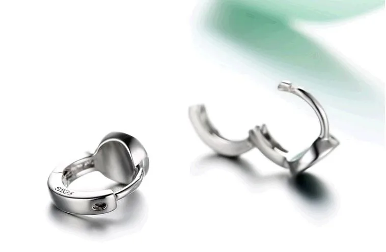 Высококачественные серьги-кольца из стерлингового серебра 925 пробы с черными пятнами
