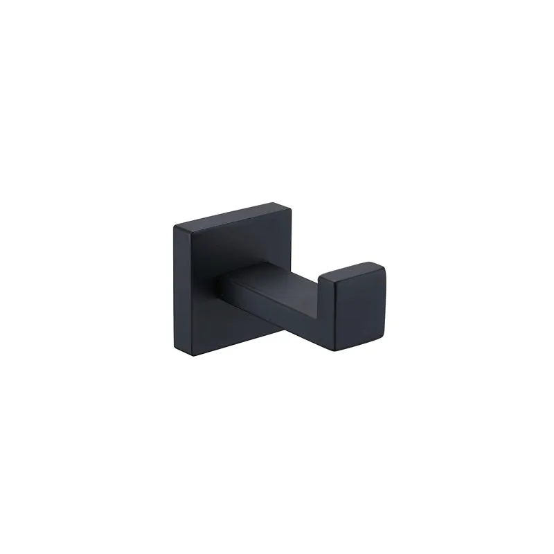 Robe Hook Набор аксессуаров для ванной, черный крючок для халата, вешалка для полотенец, барная полка, держатель для бумажной ткани, держатель для зубной щетки, аксессуары для ванной комнаты - Цвет: Robe Hook