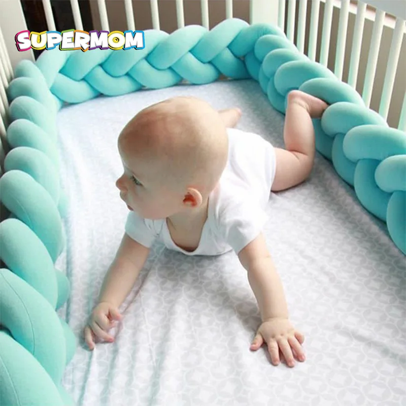 

Nordic Baby Bed Bumpers Baby Crib Protector For Newborns Kids Toys Weaving Plush Crib Cradle Toddler Cushion Baby Stuff 1,1.5,2M