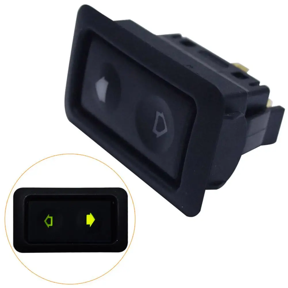 1PC/Packs Universal 6Pin Car Electric Window Switch Power Window Switch For All Cars With Green LED Light Button Switch 12V/24V 19mm black shell metal push button switch 12v 24v customization light waterproof switches 3 4 mounting hole for car rv truck