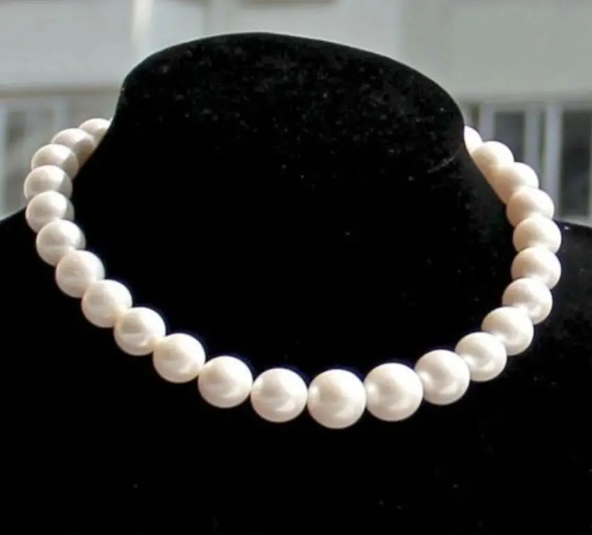 

Hot selling free shipping******charming AAA+ 17" 10-11mm real natural south sea white pearl necklace