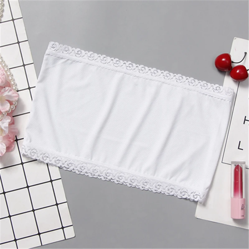 Sexy Sleeveless Lace All-match Solid Color Summer Thin Style Boob Tube Top For Women Ladies Underwear FS0616