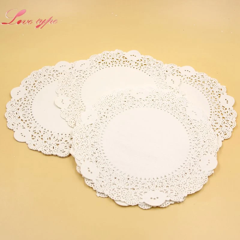 

50PCS/Lot 7.5Inch Cute Round Lace Eco-Friendly Paper Doilies Craft Cake Placemat For Wedding Birthday Christmas Party Decoration