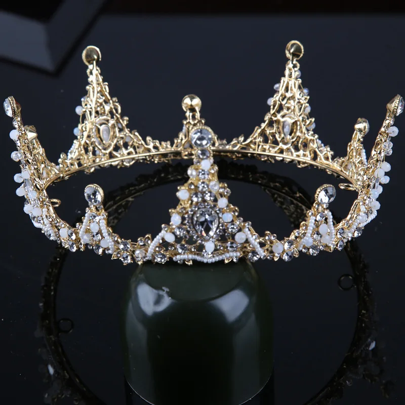 

Barroco Tiara Casamento Coroa de noiva Tiaras Cabelo Nupcial Acessorios de Cabelo Liga Beleza Da Coroa de Cabelo de Noiva