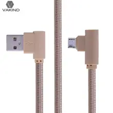 1m 90 Degree Right Angle 5Pin Mirco USB Cable Nylon Biraided L Shaped USB Data Sync Transfer Charging Cord Charger Wire Line 