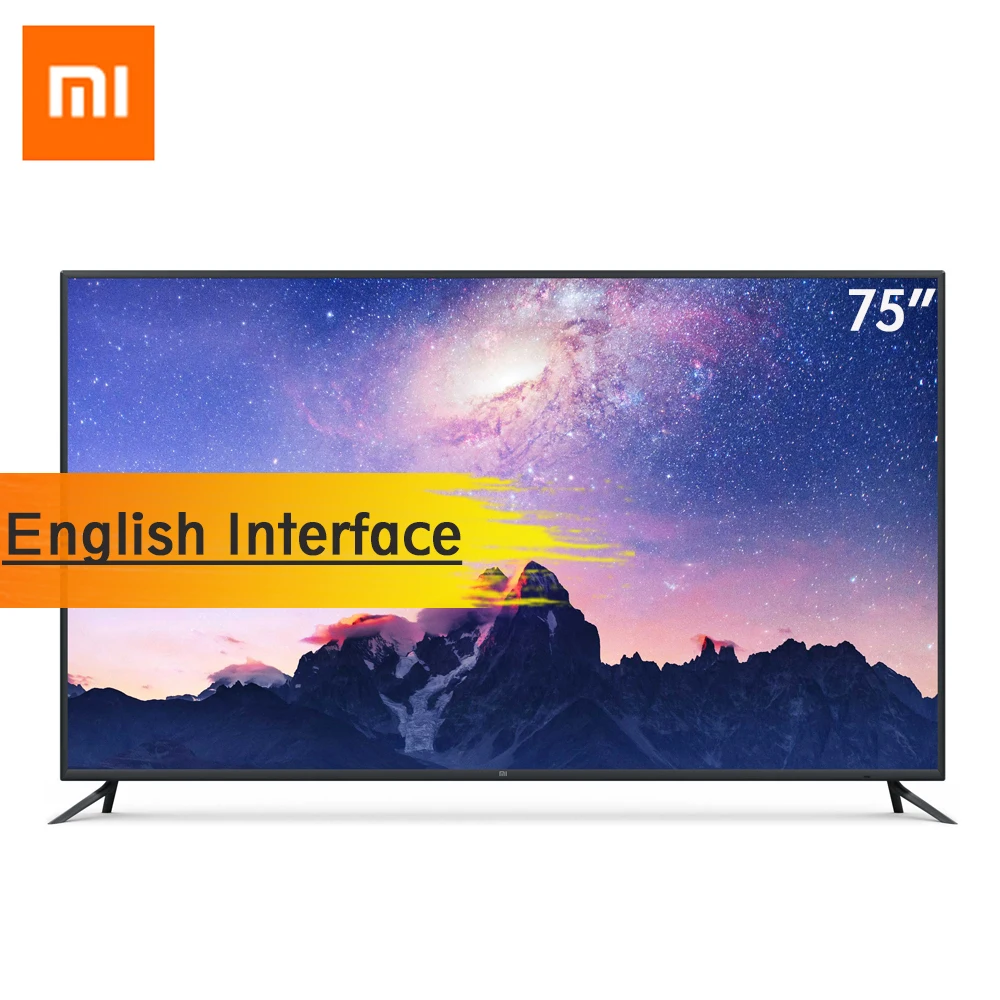 Xiaomi Smart tv 4 75 дюймов беспроводной Ультра-тонкий AI интеллект голосовое телевидение английский интерфейс 4K HDR 2 ГБ+ 32 Гб ram Dolby+ DTS