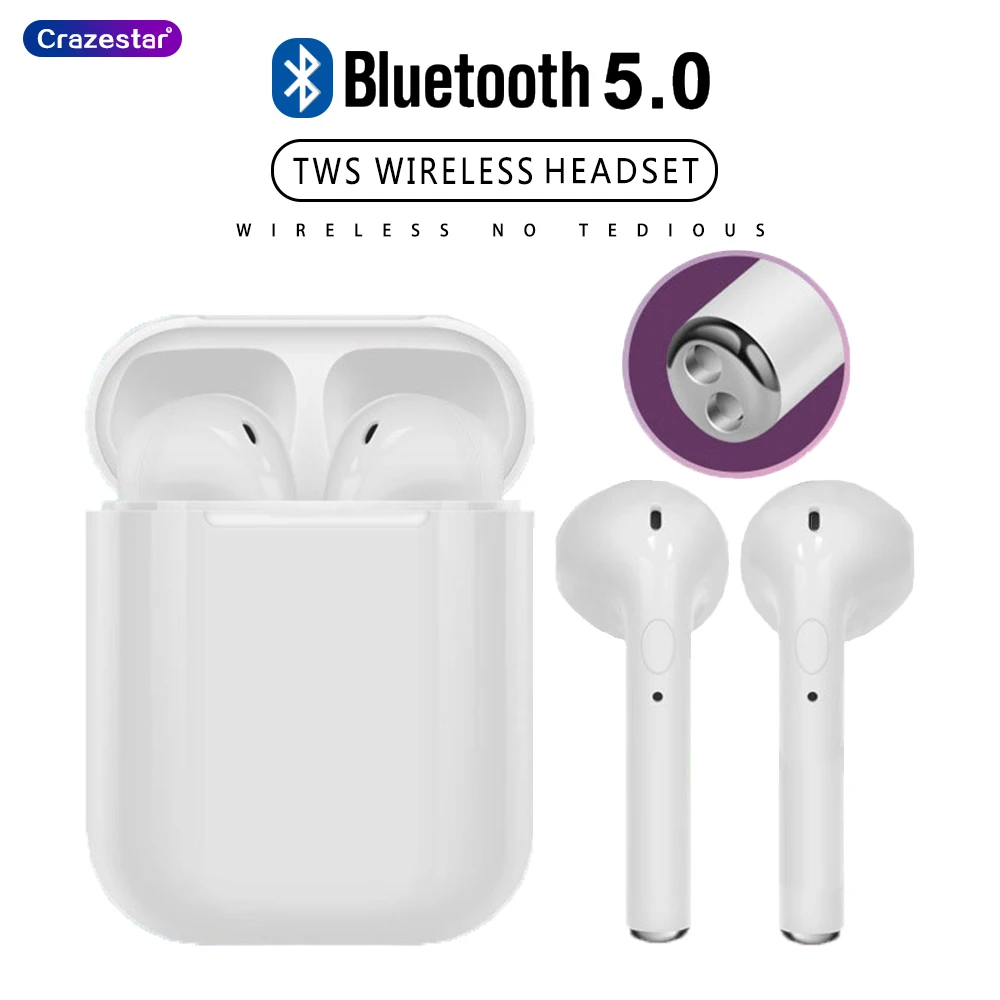 

i7s i9s i10 i12 TWS Wireless Bluetooth Headphones Stereo Earbud Headset with Mic for iPhone Samsung Huawei Xiaomi