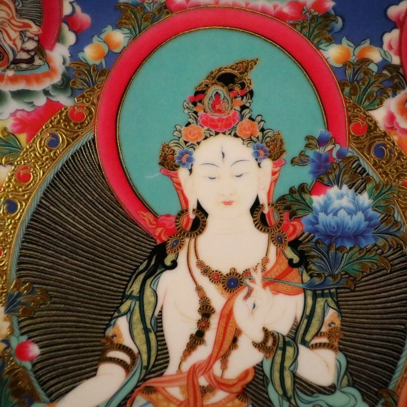 Изысканные китайские декоративные красочные статуи будды фарфоровая тарелка №