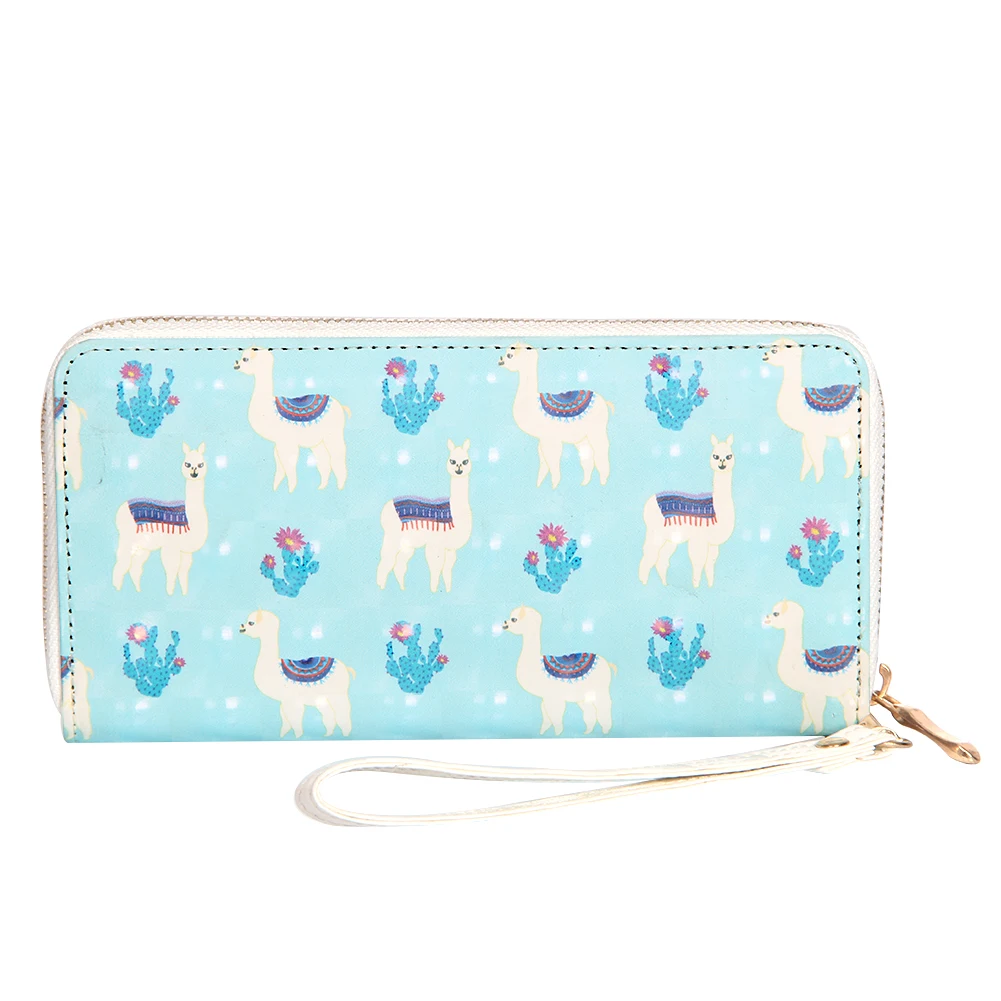 

Women Wallets Cute Alpaca Printing Money Bags PU Leather Large Capacity Clutch Bags Phone Case Bag for Lady Casual Mini Bag