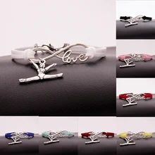 12 шт./лот) Бесконечная любовь спортивный браслет гимнастическая подвеска ручной работы гимнастические браслеты и браслеты ювелирные изделия для женщин мужчин 15 цветов